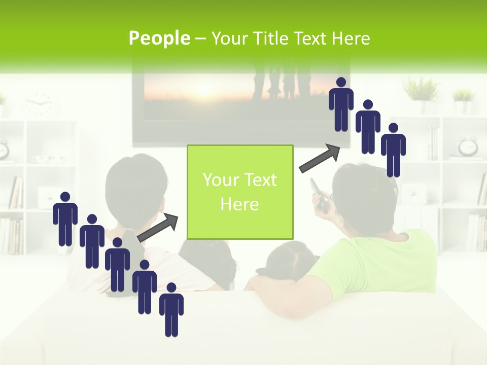 A Group Of People Sitting In Front Of A Tv PowerPoint Template