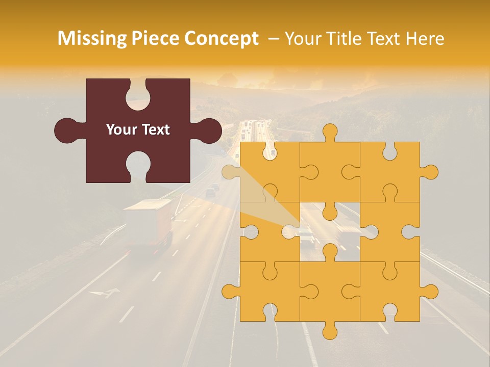 A Highway With Cars Driving Down It At Sunset PowerPoint Template