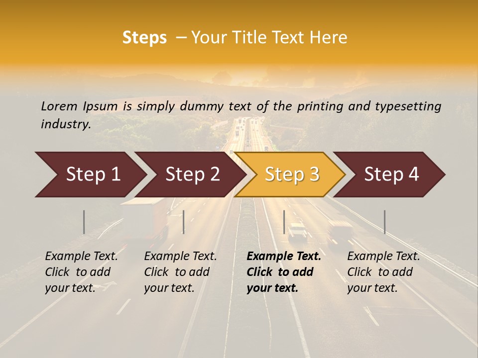 A Highway With Cars Driving Down It At Sunset PowerPoint Template