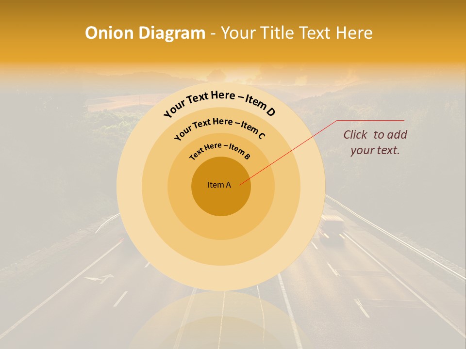 A Highway With Cars Driving Down It At Sunset PowerPoint Template