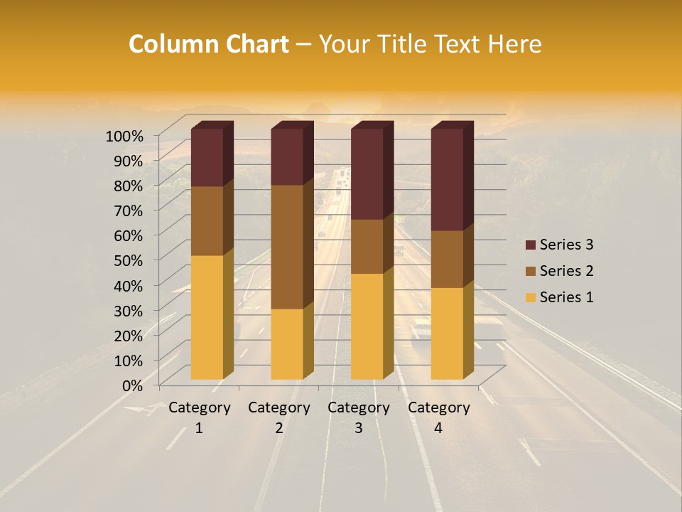 A Highway With Cars Driving Down It At Sunset PowerPoint Template