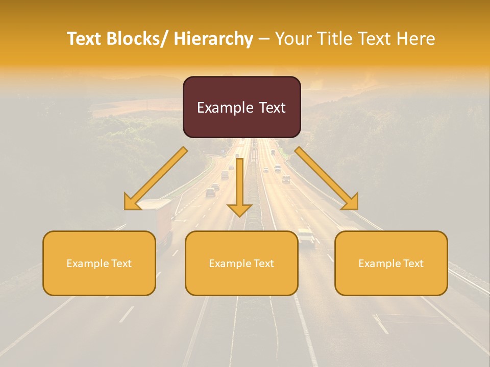 A Highway With Cars Driving Down It At Sunset PowerPoint Template
