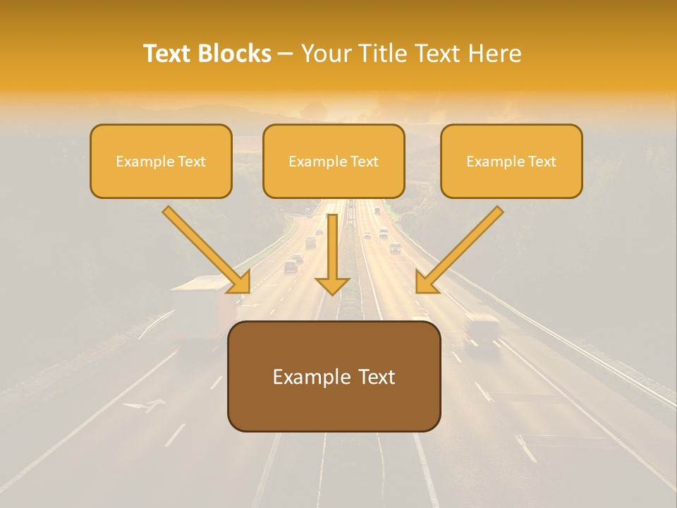 A Highway With Cars Driving Down It At Sunset PowerPoint Template