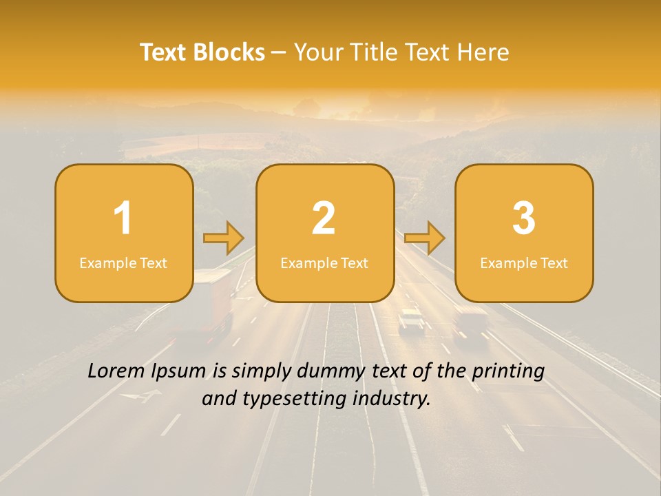 A Highway With Cars Driving Down It At Sunset PowerPoint Template