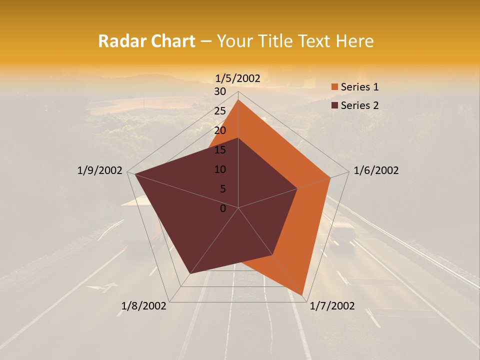 A Highway With Cars Driving Down It At Sunset PowerPoint Template