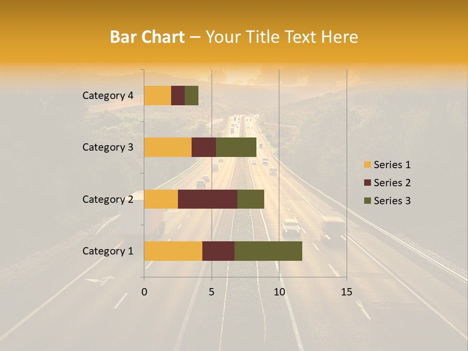 A Highway With Cars Driving Down It At Sunset PowerPoint Template