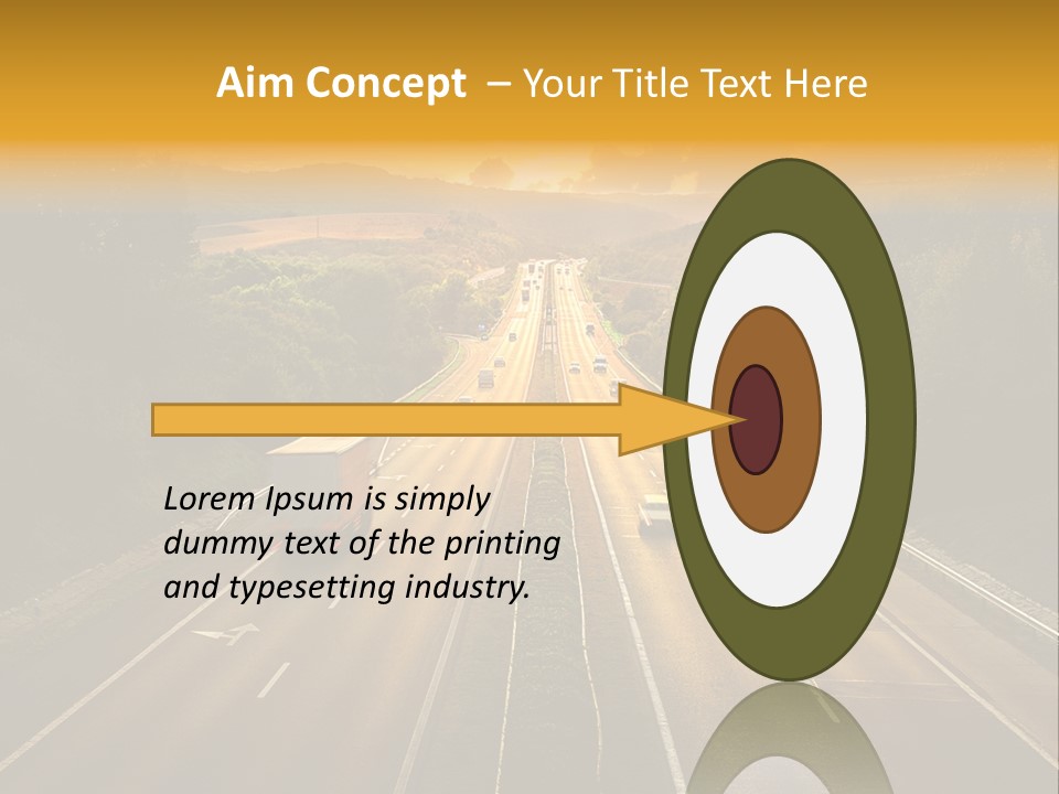 A Highway With Cars Driving Down It At Sunset PowerPoint Template