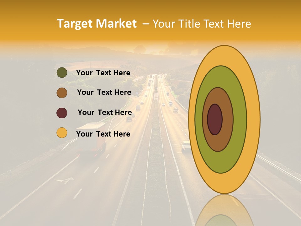 A Highway With Cars Driving Down It At Sunset PowerPoint Template