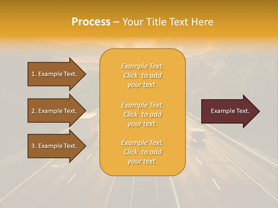 A Highway With Cars Driving Down It At Sunset PowerPoint Template