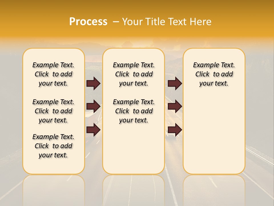 A Highway With Cars Driving Down It At Sunset PowerPoint Template