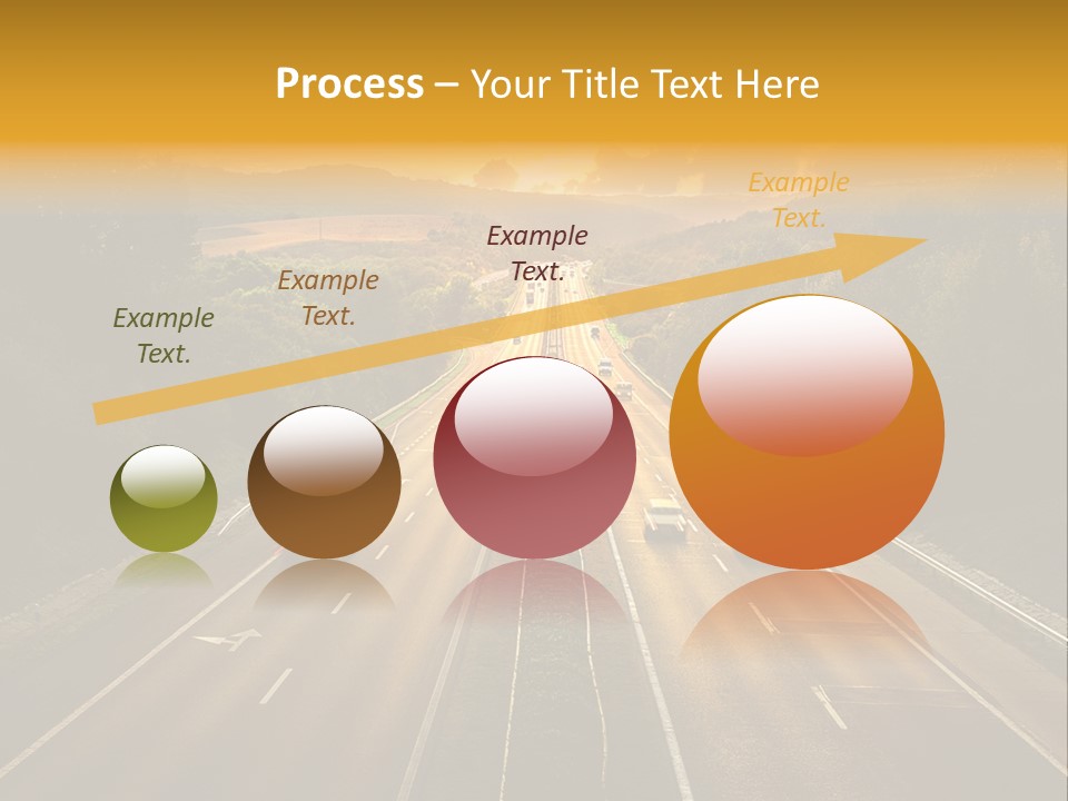 A Highway With Cars Driving Down It At Sunset PowerPoint Template