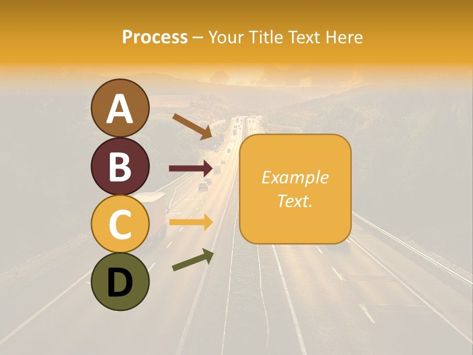 A Highway With Cars Driving Down It At Sunset PowerPoint Template