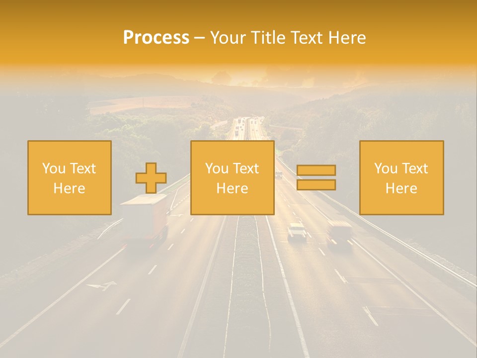 A Highway With Cars Driving Down It At Sunset PowerPoint Template