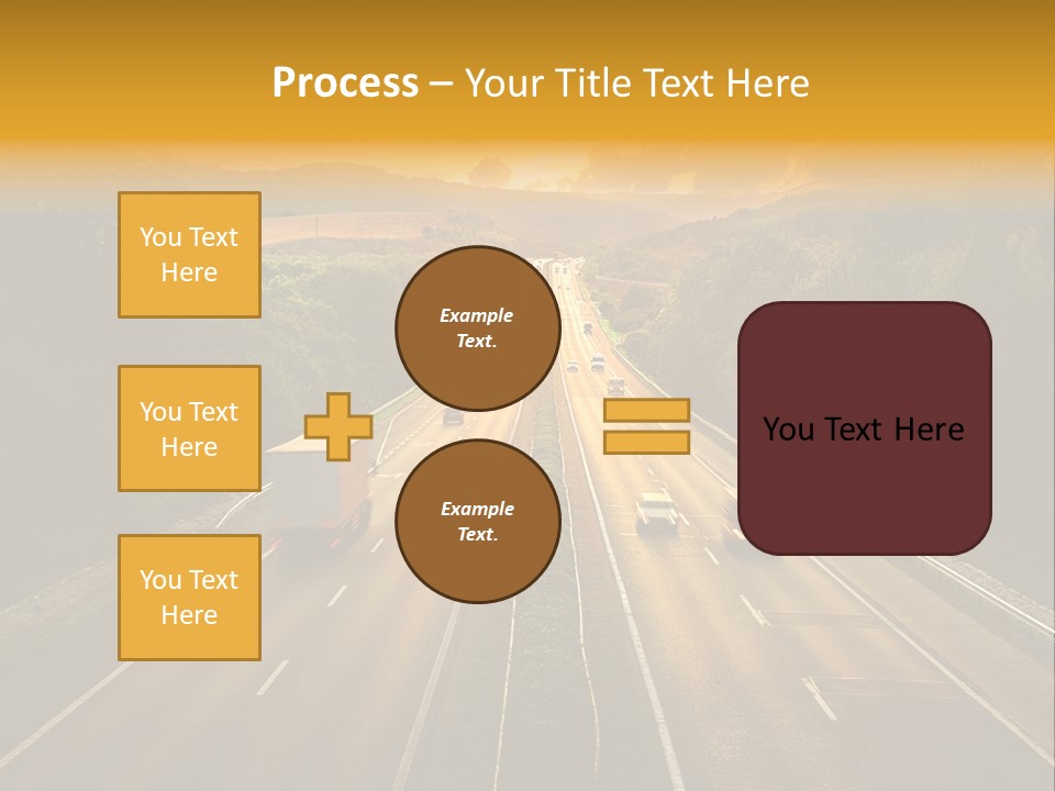 A Highway With Cars Driving Down It At Sunset PowerPoint Template