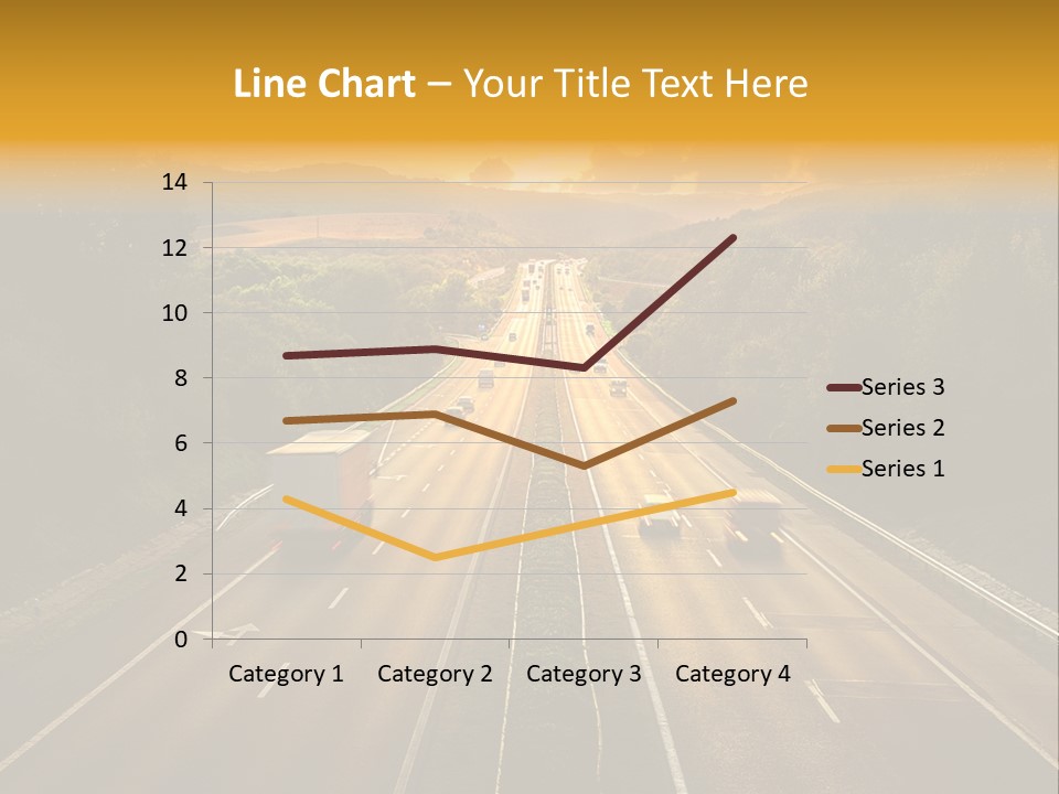 A Highway With Cars Driving Down It At Sunset PowerPoint Template