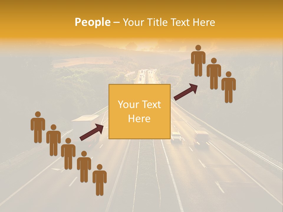 A Highway With Cars Driving Down It At Sunset PowerPoint Template