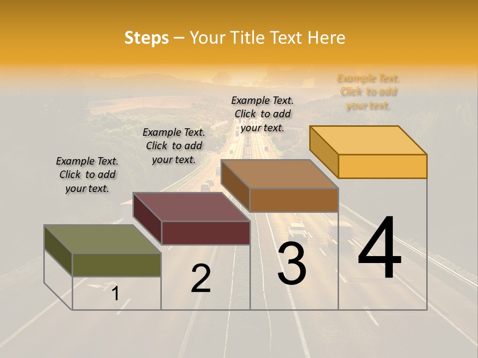 A Highway With Cars Driving Down It At Sunset PowerPoint Template