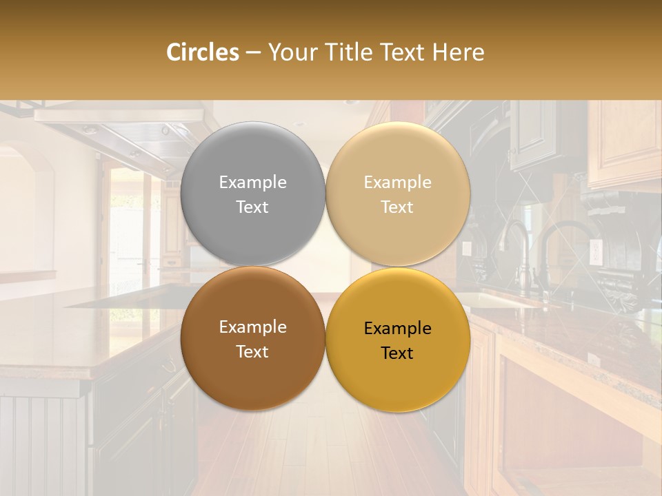 A Large Kitchen With A Center Island In The Middle Of It PowerPoint Template