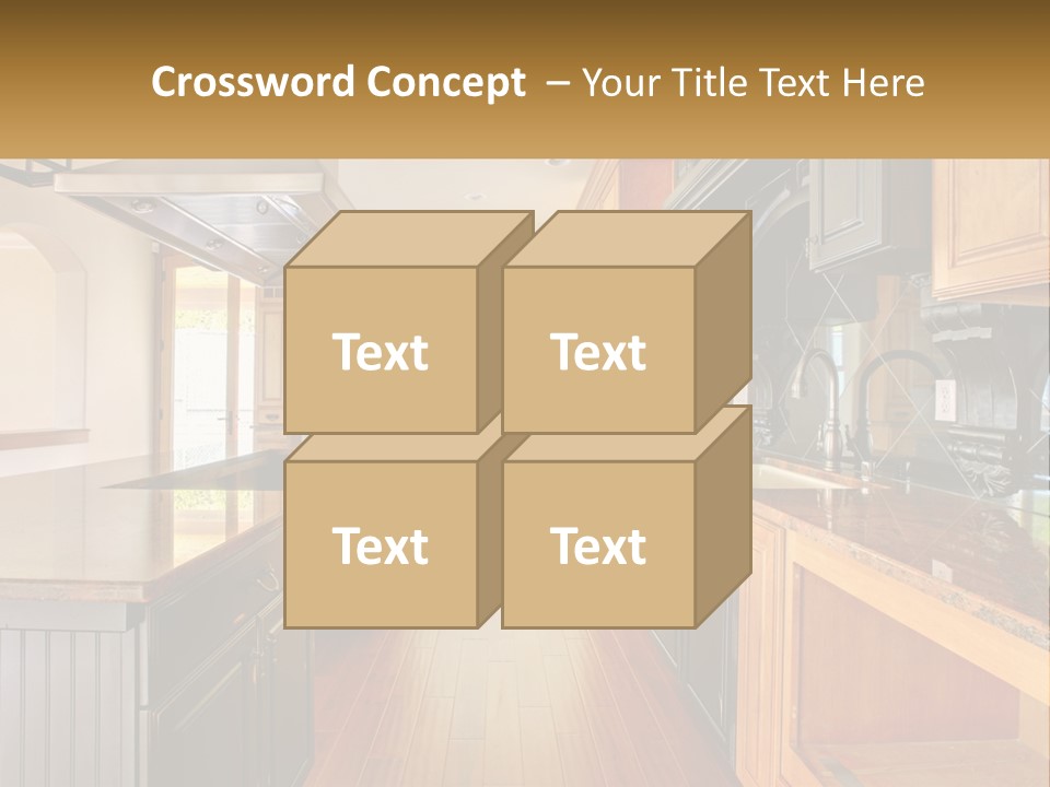 A Large Kitchen With A Center Island In The Middle Of It PowerPoint Template