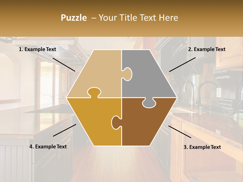 A Large Kitchen With A Center Island In The Middle Of It PowerPoint Template