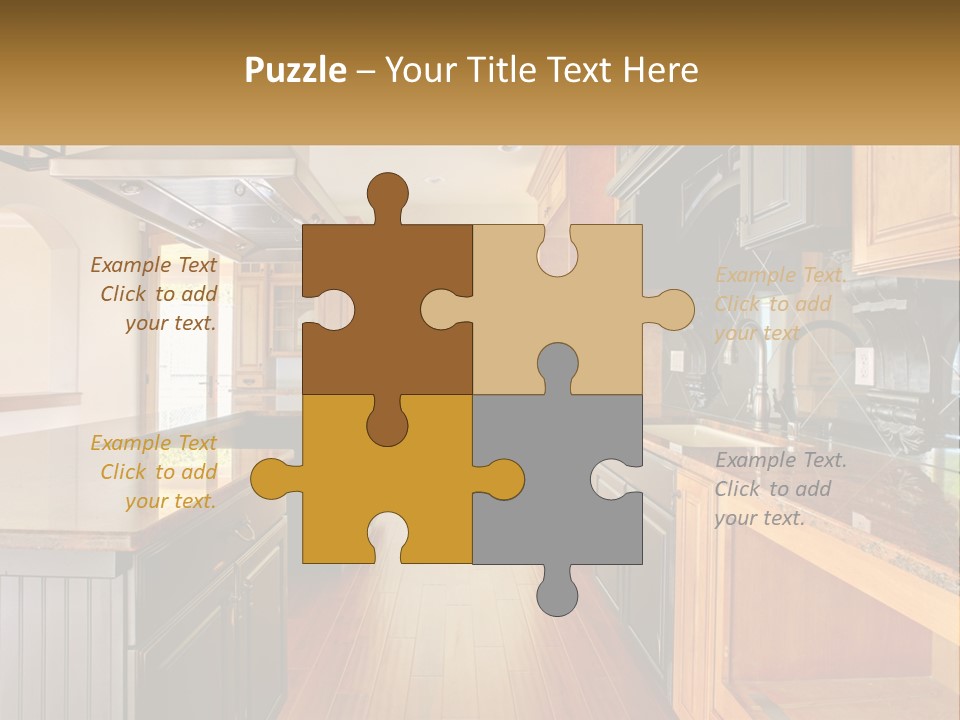 A Large Kitchen With A Center Island In The Middle Of It PowerPoint Template