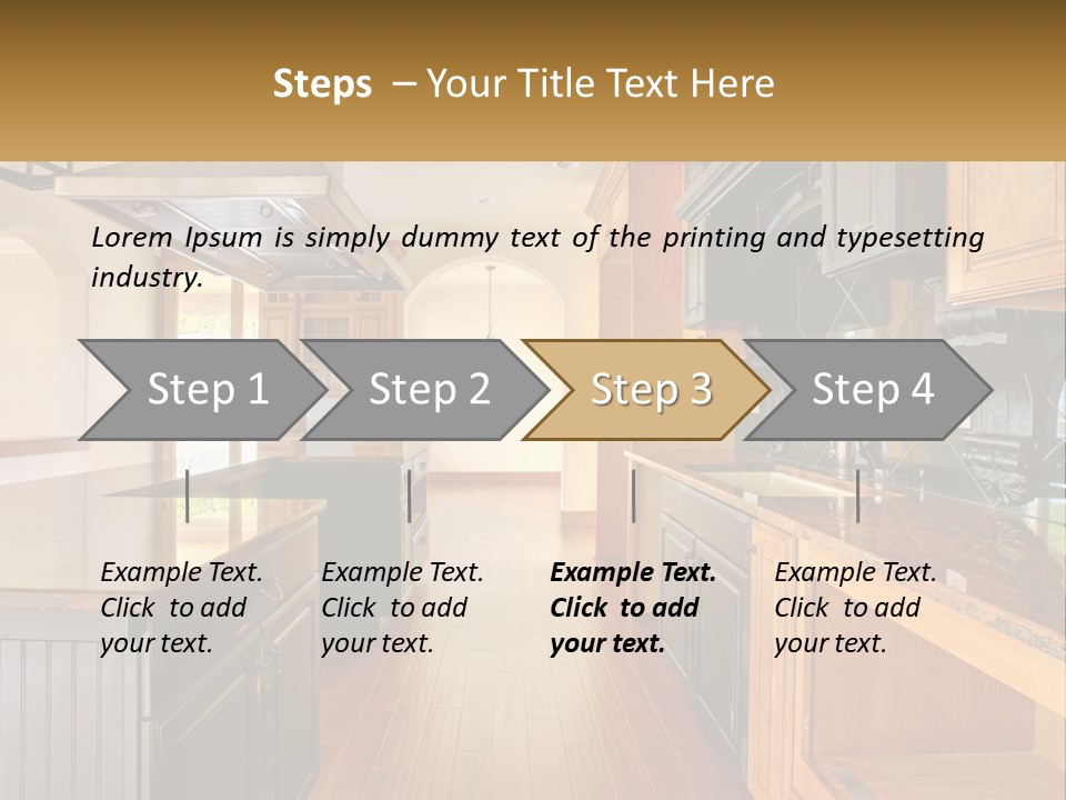 A Large Kitchen With A Center Island In The Middle Of It PowerPoint Template