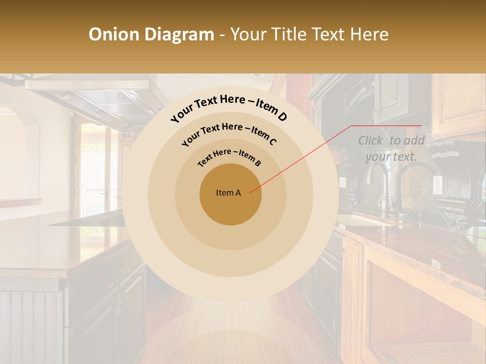 A Large Kitchen With A Center Island In The Middle Of It PowerPoint Template