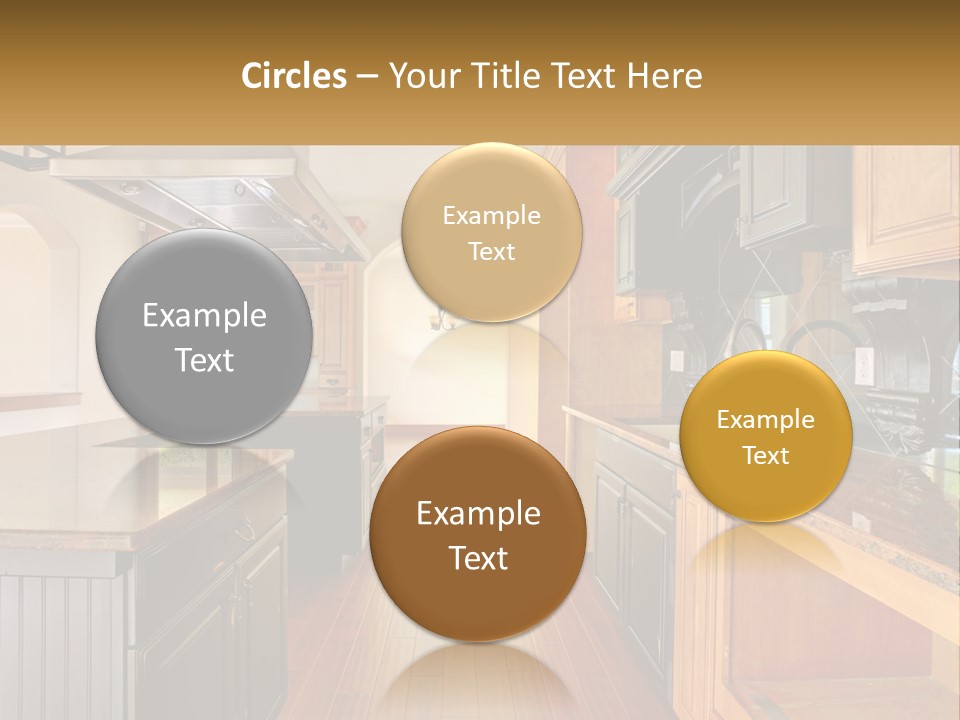 A Large Kitchen With A Center Island In The Middle Of It PowerPoint Template