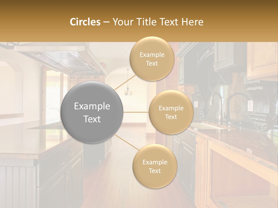 A Large Kitchen With A Center Island In The Middle Of It PowerPoint Template