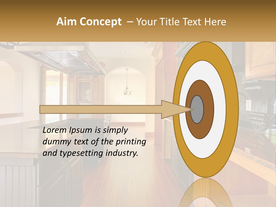 A Large Kitchen With A Center Island In The Middle Of It PowerPoint Template