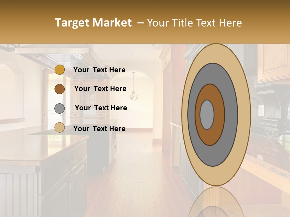 A Large Kitchen With A Center Island In The Middle Of It PowerPoint Template