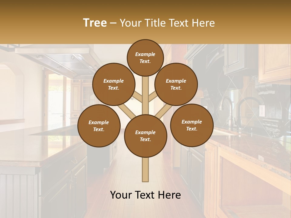 A Large Kitchen With A Center Island In The Middle Of It PowerPoint Template