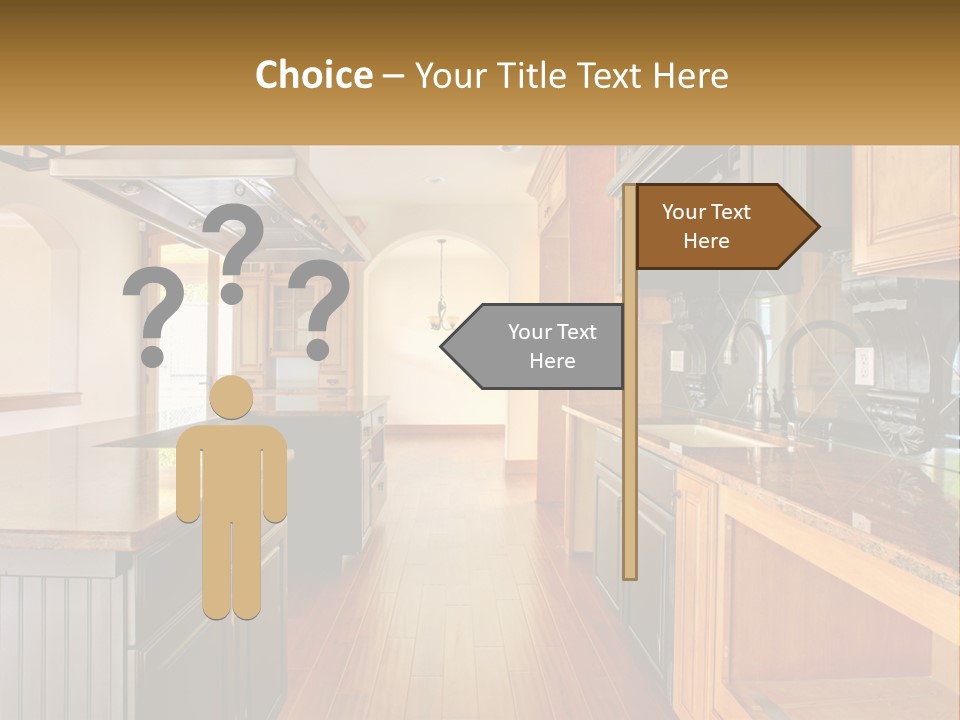 A Large Kitchen With A Center Island In The Middle Of It PowerPoint Template