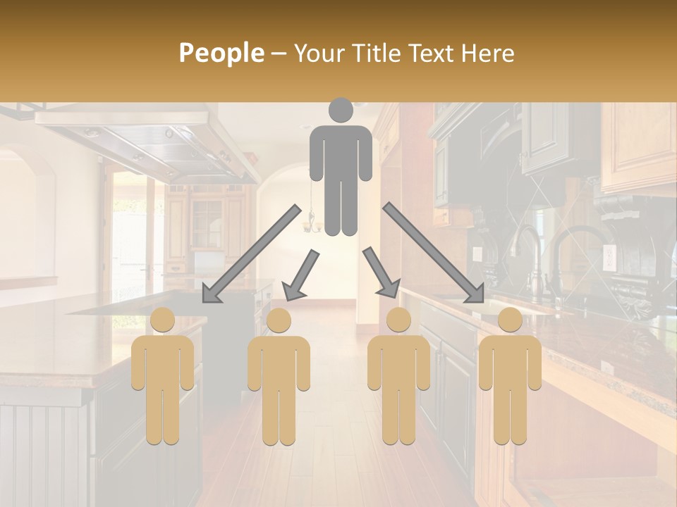 A Large Kitchen With A Center Island In The Middle Of It PowerPoint Template