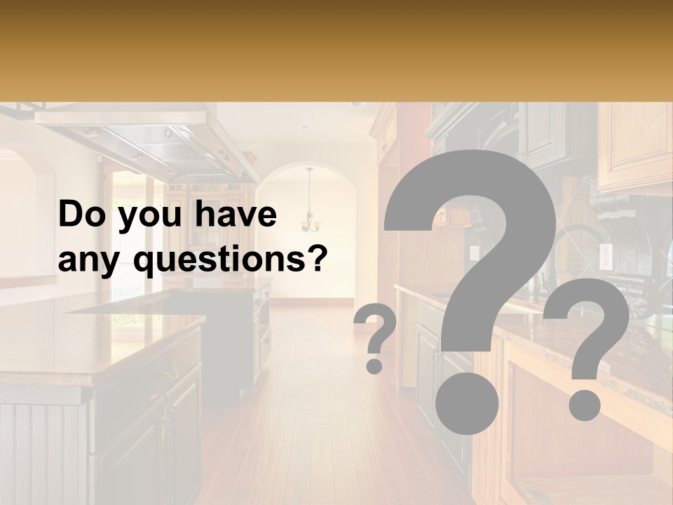 A Large Kitchen With A Center Island In The Middle Of It PowerPoint Template