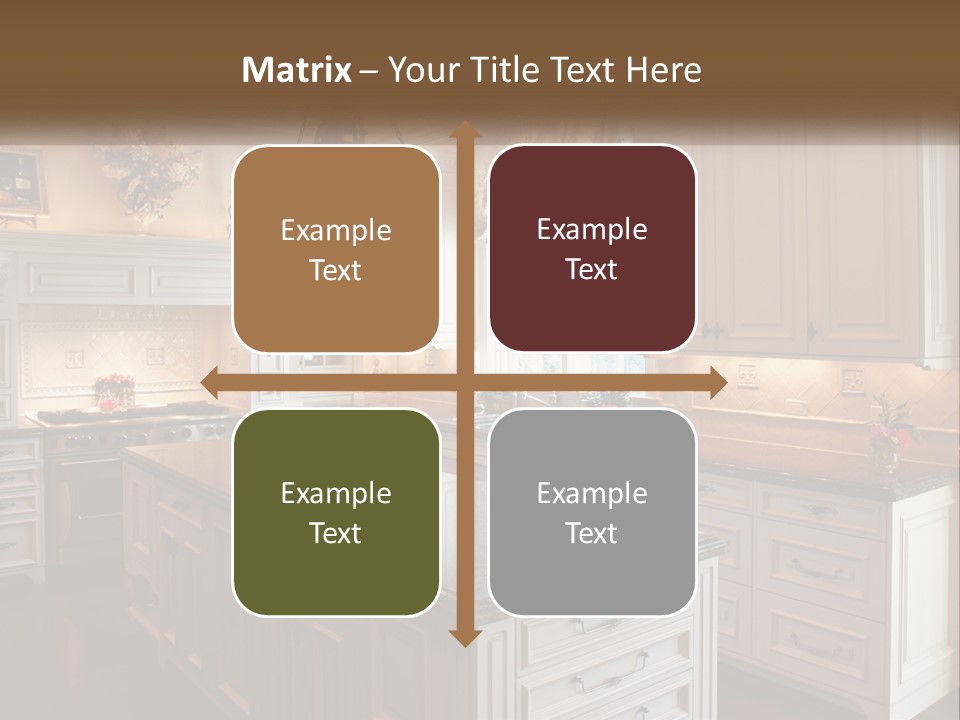 A Large Kitchen With A Center Island With A Vase Of Flowers On It PowerPoint Template