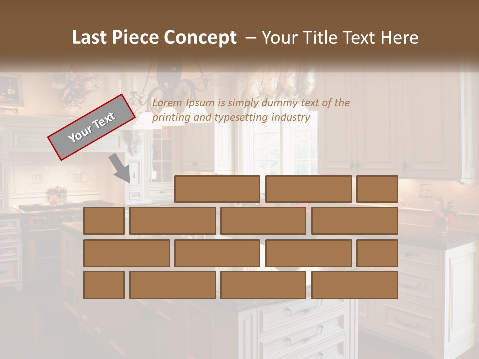 A Large Kitchen With A Center Island With A Vase Of Flowers On It PowerPoint Template
