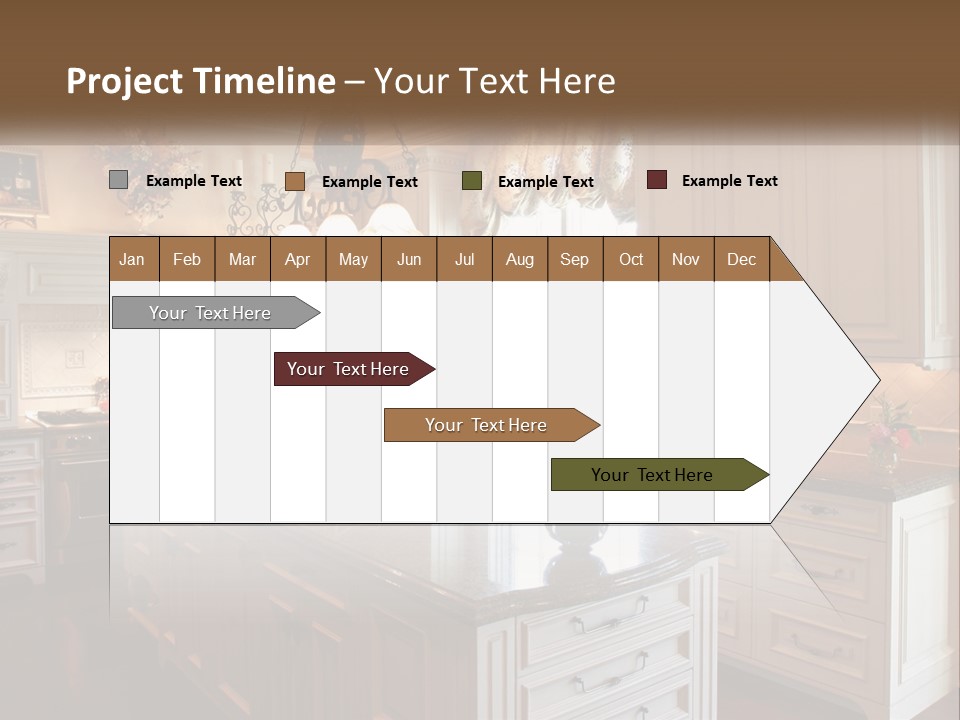 A Large Kitchen With A Center Island With A Vase Of Flowers On It PowerPoint Template