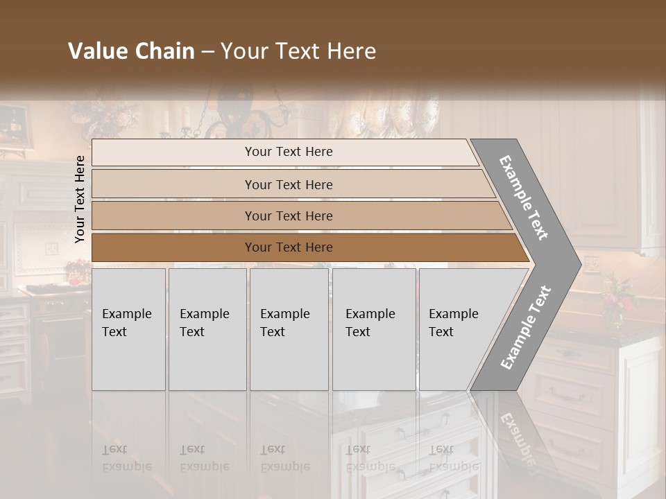 A Large Kitchen With A Center Island With A Vase Of Flowers On It PowerPoint Template