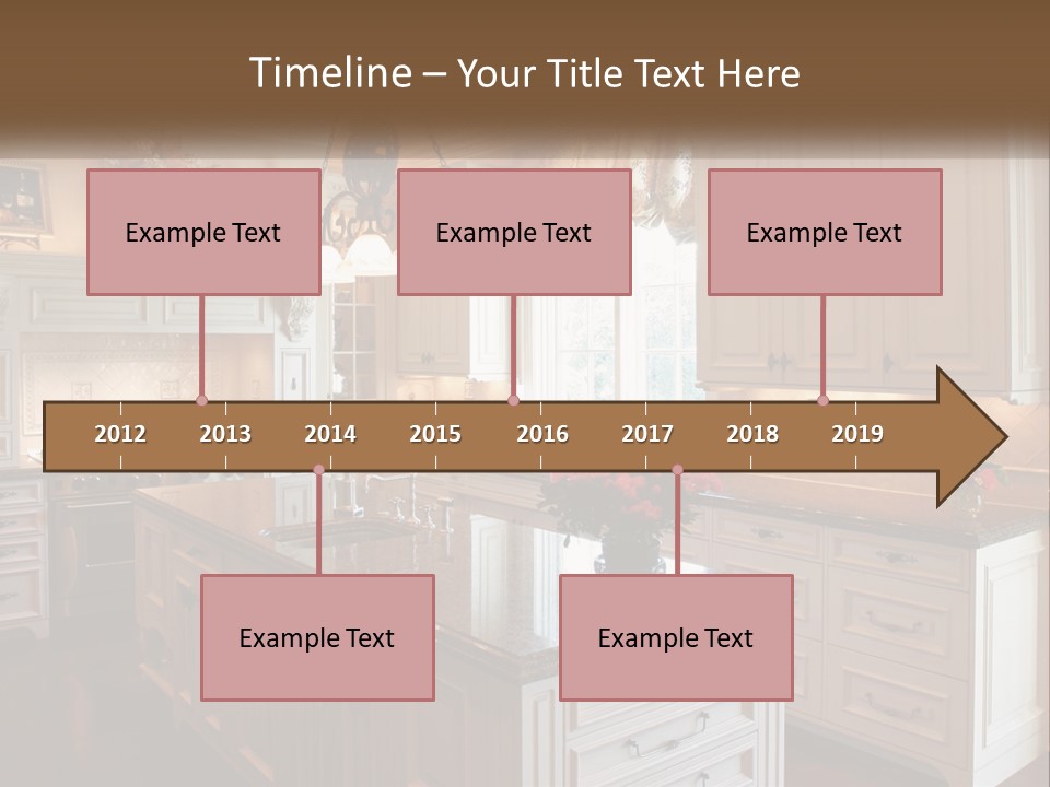 A Large Kitchen With A Center Island With A Vase Of Flowers On It PowerPoint Template