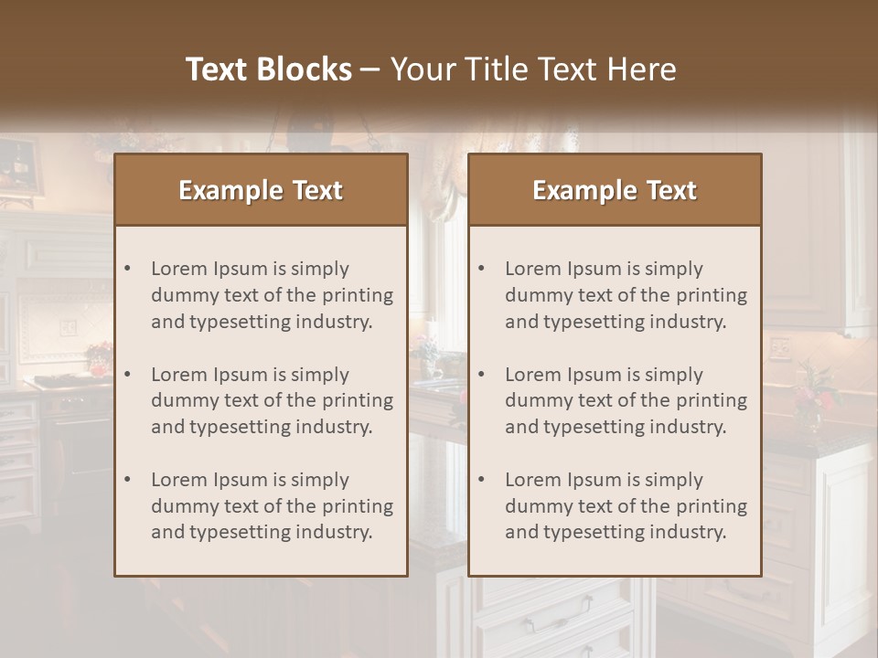 A Large Kitchen With A Center Island With A Vase Of Flowers On It PowerPoint Template