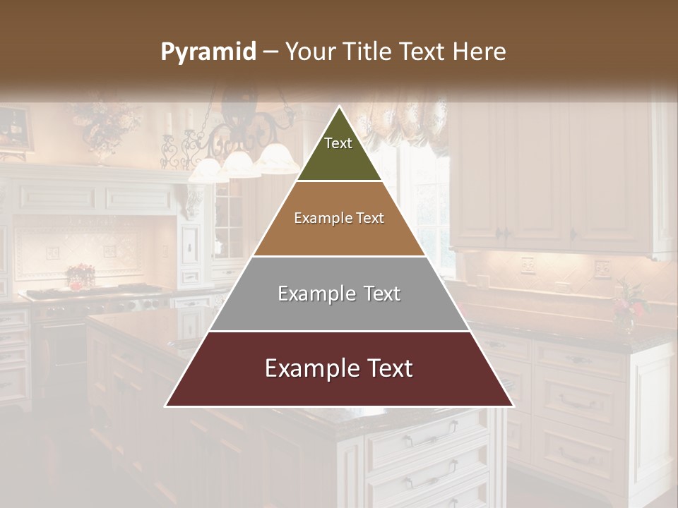 A Large Kitchen With A Center Island With A Vase Of Flowers On It PowerPoint Template