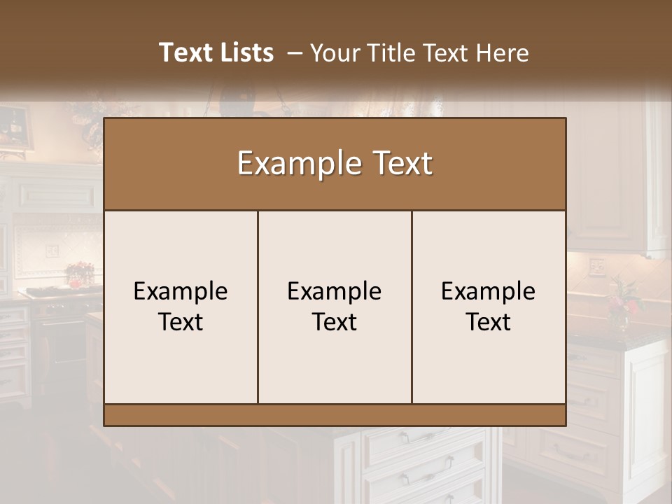 A Large Kitchen With A Center Island With A Vase Of Flowers On It PowerPoint Template