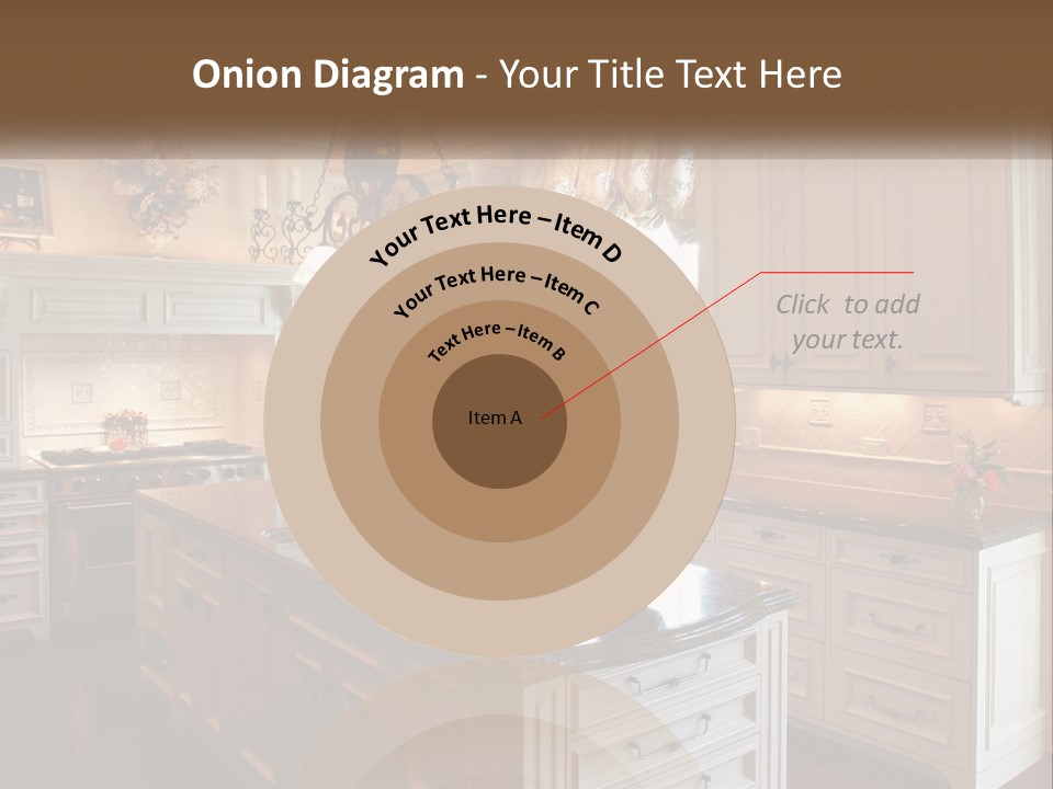 A Large Kitchen With A Center Island With A Vase Of Flowers On It PowerPoint Template
