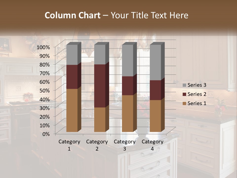 A Large Kitchen With A Center Island With A Vase Of Flowers On It PowerPoint Template