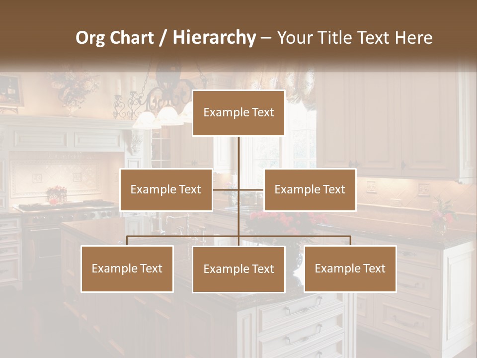 A Large Kitchen With A Center Island With A Vase Of Flowers On It PowerPoint Template