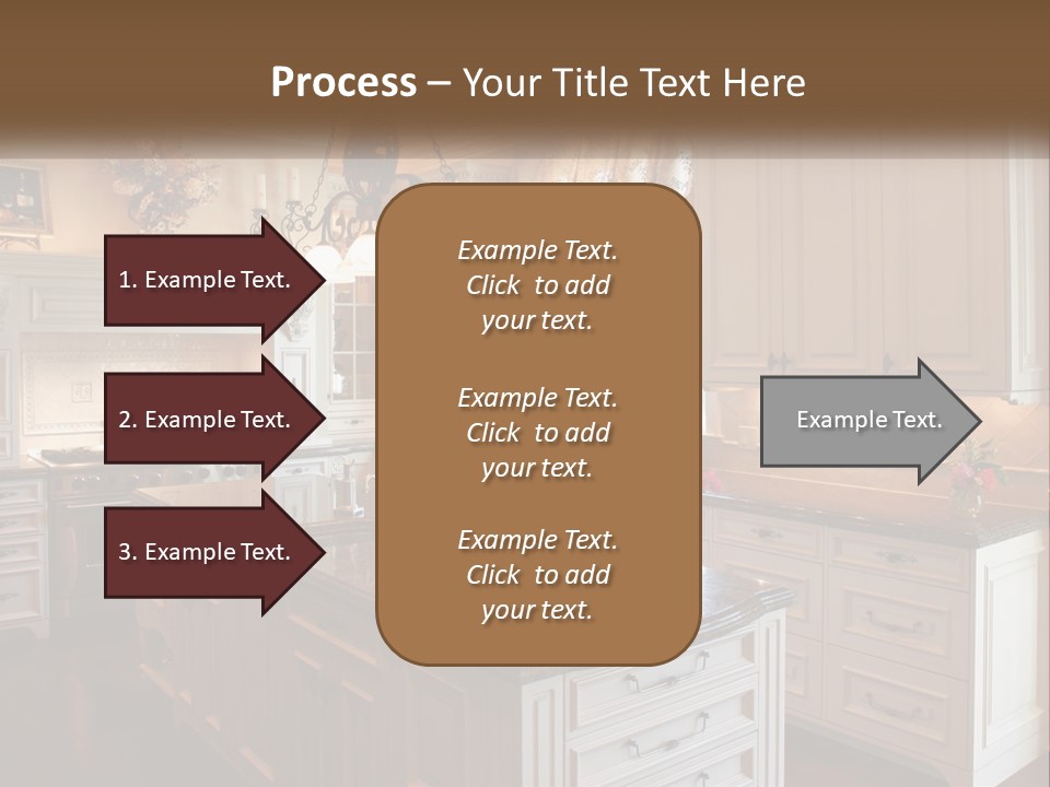 A Large Kitchen With A Center Island With A Vase Of Flowers On It PowerPoint Template