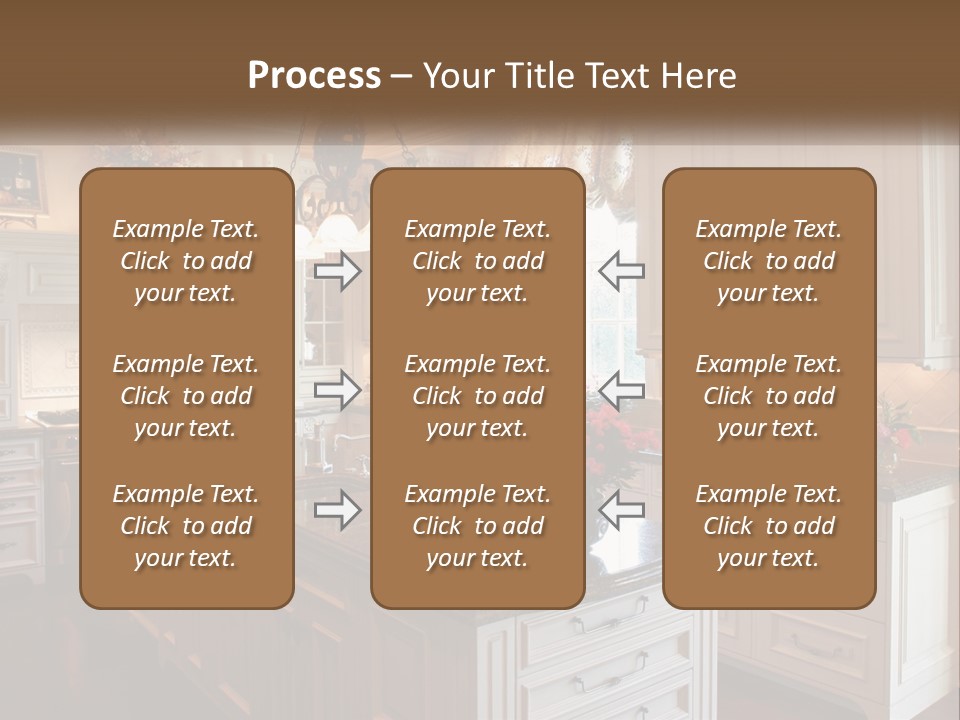 A Large Kitchen With A Center Island With A Vase Of Flowers On It PowerPoint Template