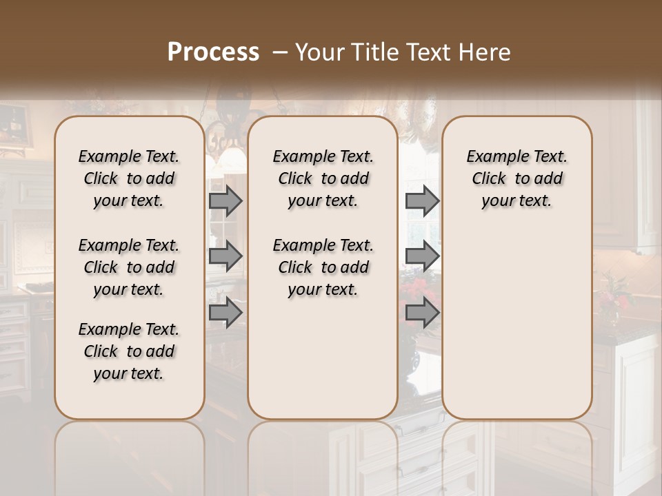 A Large Kitchen With A Center Island With A Vase Of Flowers On It PowerPoint Template