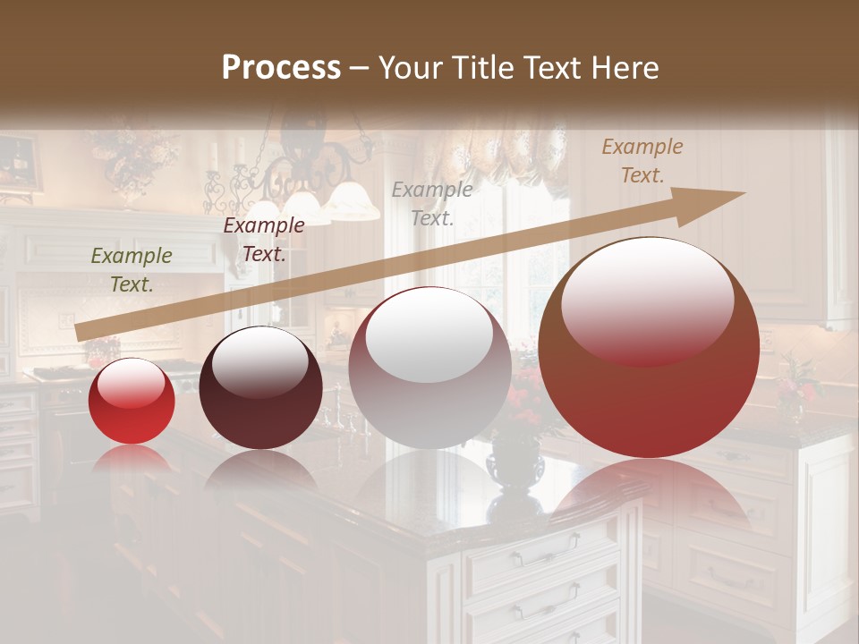 A Large Kitchen With A Center Island With A Vase Of Flowers On It PowerPoint Template